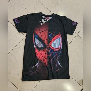 Marvel Spider-Man SpiderVerse Adult Mens T-Shirt Size Small 2 Sided NWT 18X28"